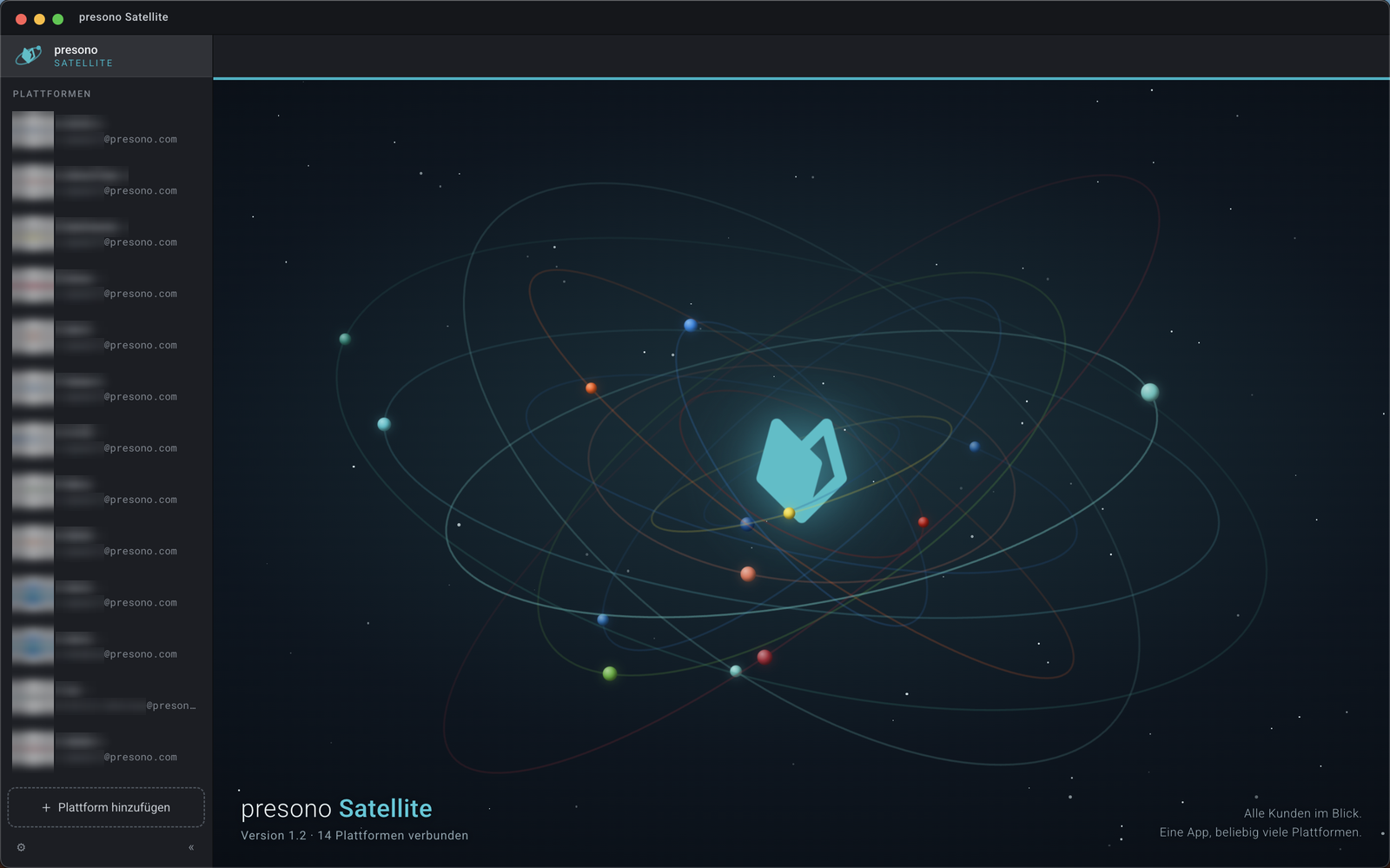 Orbit view with one orbit per platform